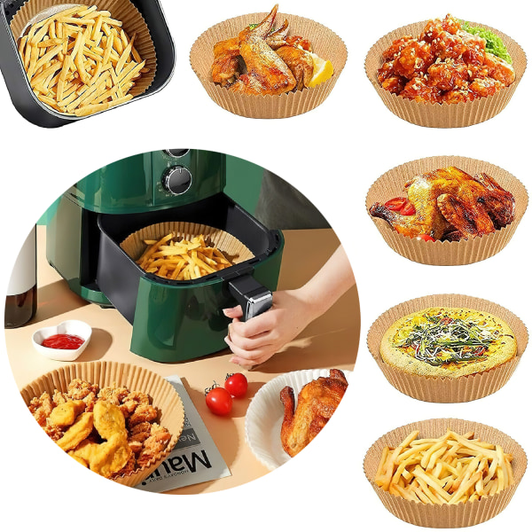 100 stk. Air Fryer engangspapir - Non-Stick bagepapir