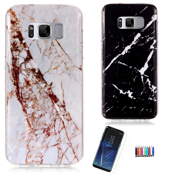 Samsung Galaxy S8 - Skal / Skydd / Marmor Svart