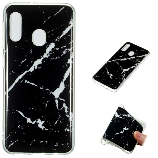 Samsung Galaxy A40 - Cover Protection Marble + Touch Svart