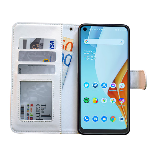 OnePlus Nord N100 - PU-nahkainen case Vit