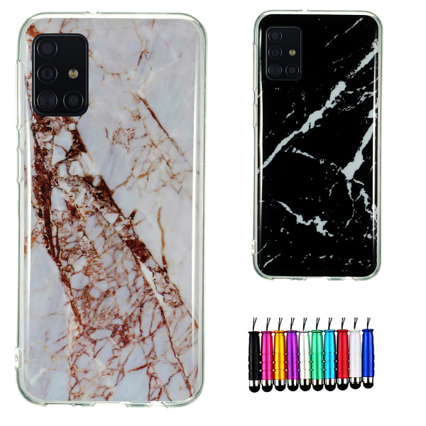 Samsung Galaxy A71 - case marmori Vit