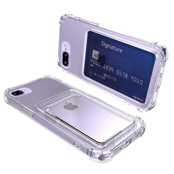 iPhone 7 Plus / 8 Plus - Kortetui beskyttelse gennemsigtig