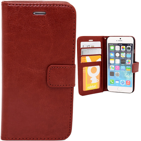 Läderfodral & Touchpenna för iPhone 6/6S Brun