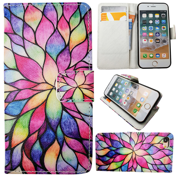 iPhone 7/8/SE (2020 & 2022)/SE (2020) - PU-nahkainen lompakkokotelo Vit