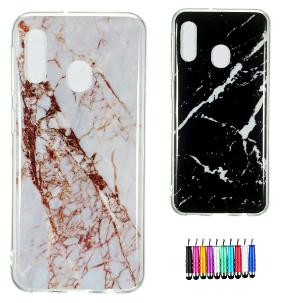 Samsung Galaxy A40 - Cover Protection Marble + Touch Svart