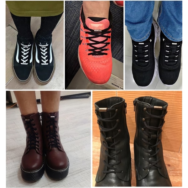 No Tie elastiset kengännauhat – Joustavat nauhat aikuisille ja lapsille Grå