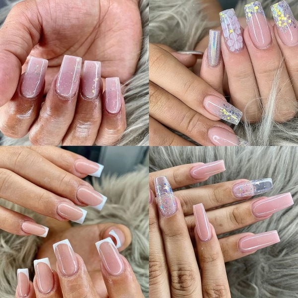 Långa Lös Nagelspetsar för Perfekta Drömnaglar Natural