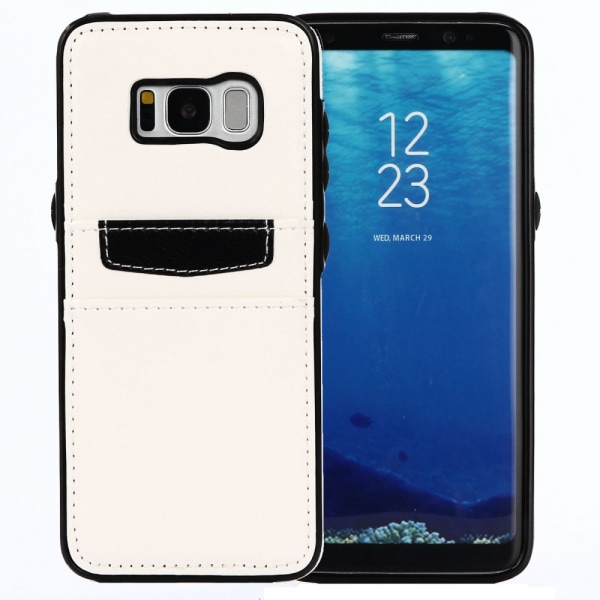 Samsung Galaxy S8 - Smidigt Plånboksskal / Fodral i läder Vit