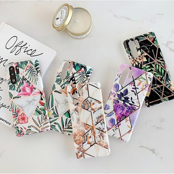 Huawei P30 Pro - Geometrisk Blomster Etui Svart