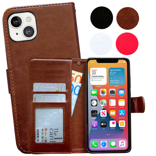 iPhone 13 mini - PU nahkainen lompakkokotelo Svart
