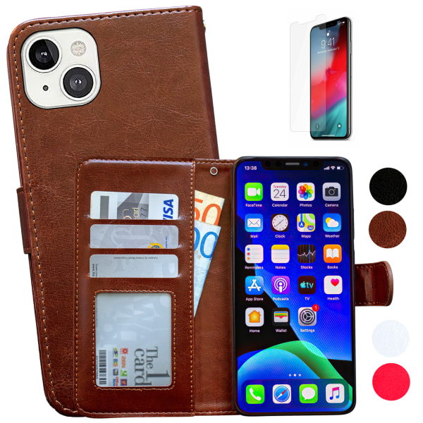 iPhone 13 Plånboksfodral - Enkel Elegant och Skyddande Brun