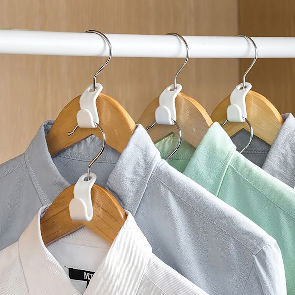 10x Vaatekoukun Liitin Koukut - Tilaa Säästävä Vaatekaapin Järjestäjä