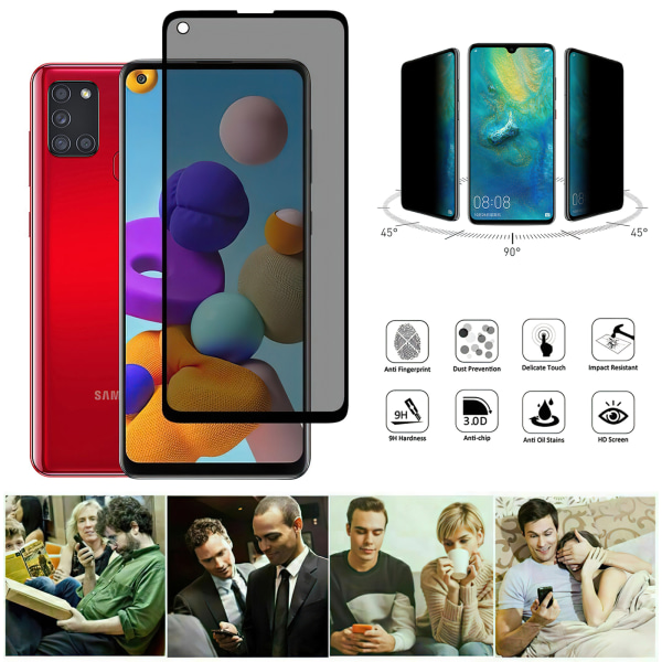 Samsung Galaxy A21s - Privacy Tempered Glass Näytönsuoja Pr