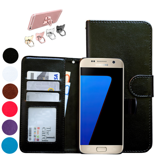 Leatherlux Samsung Galaxy S7 Edge -kotelo Brun