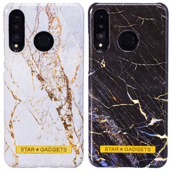 Huawei P30 Lite - Cover Protection Marble Svart