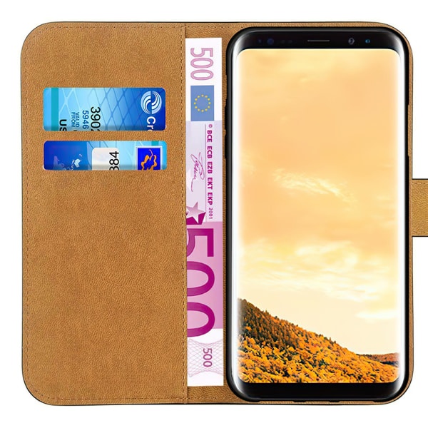 Fodral / Plånbok - Samsung Galaxy S8 Brun