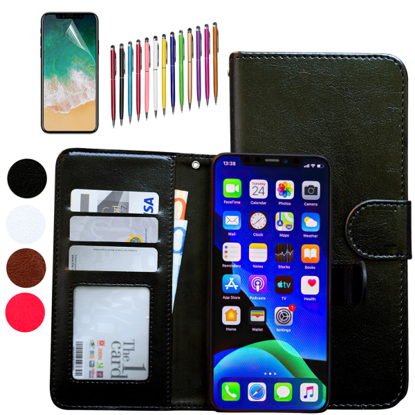 iPhone 13 Pro Max - PU Nahkainen Lompakkokotelo Vit