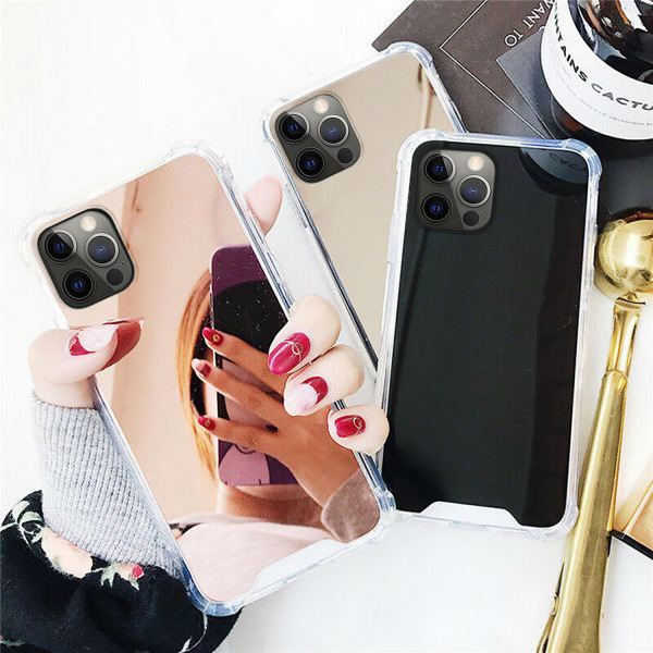 Komfort & Skydd iPhone 12 Pro med Spegel-Skal! Rosa