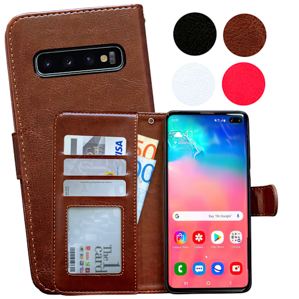 Suojaa S10 Plus - Nahkakotelo!