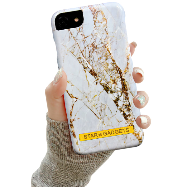 iPhone 6 / 6S - Beskyttelse af blomster / marmor Vit