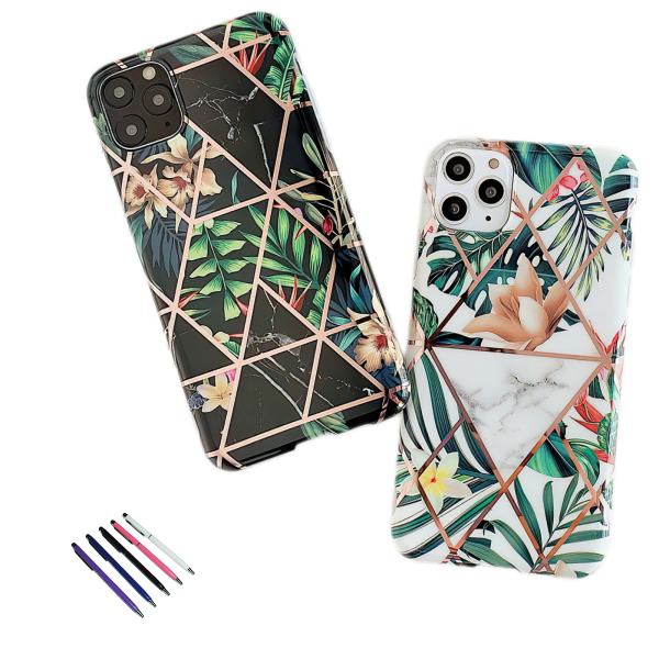 iPhone 11 Pro - Geometrisk Blomster Etui Vit