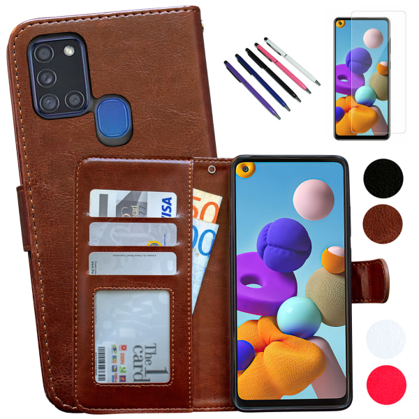 Suojaa Galaxy A21s - Nahkakotelot! Rosa