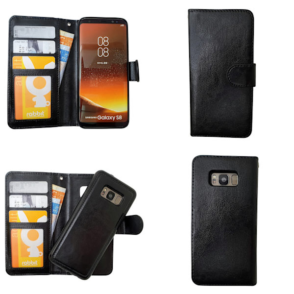 Samsung Galaxy S8 Plus - Case/ Lompakko + Suojaus Svart