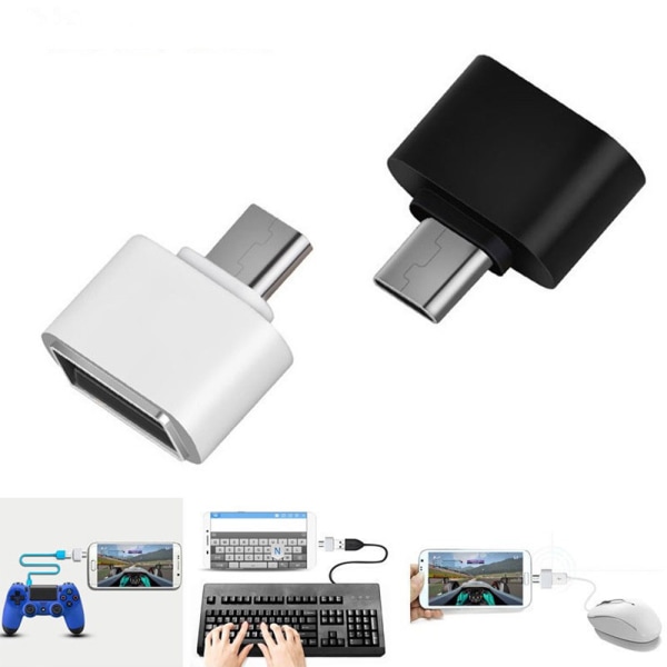 USB til Micro USB - Indbygget OTG Adapter Vit