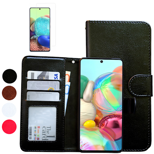 Samsung Galaxy A71 - PU Læder Pung Etui Svart