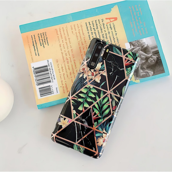 Huawei P30 Pro - Geometrisk Blomster Etui Svart