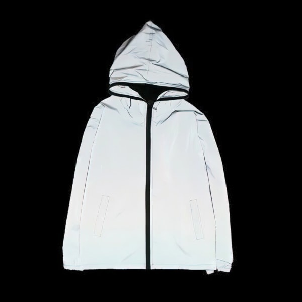 Lämmin heijastava takki miesten naisten vedenpitävä L - Svart