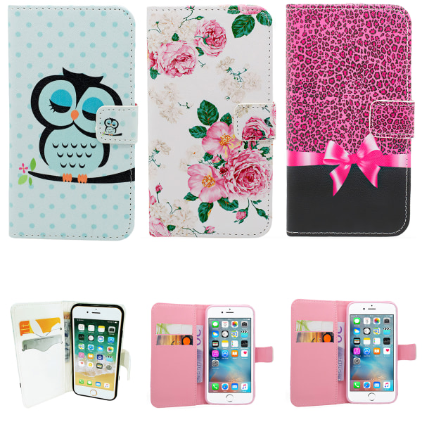 iPhone 6 / 6S - PU Nahkainen Lompakkokotelo Svart