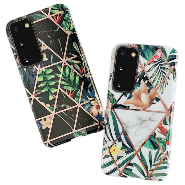 Samsung Galaxy S20 - Geometrisk Blomster Etui Svart