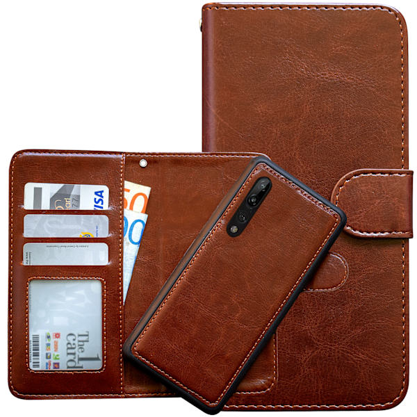 Huawei P20 Pro - PU Læder Pung Etui + Skærmbeskyttelse Svart