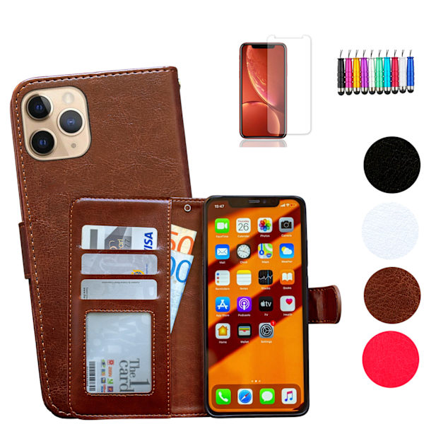 Suojaa iPhone 11 Pro Max - Nahkakotelo Svart