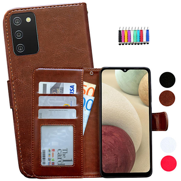 Samsung Galaxy A02s - PU Læder Pung Etui Vit