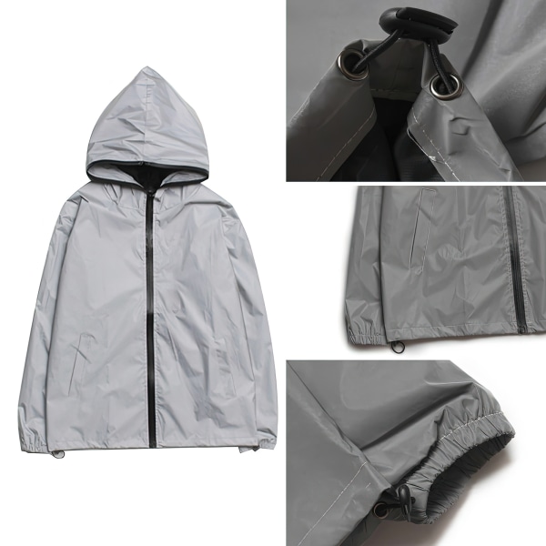 Lämmin heijastava takki miesten naisten vedenpitävä XL - Svart