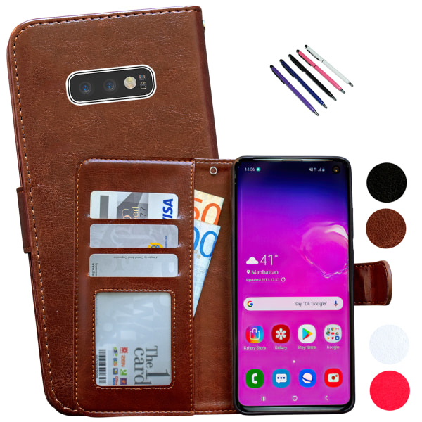 Samsung Galaxy Case - PU-nahkainen lompakkokotelo Brun