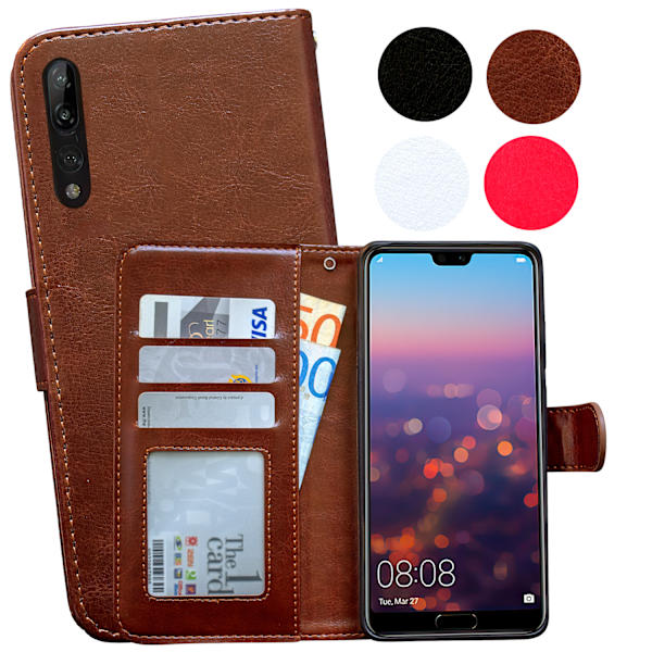 Kompatibel med Huawei P20 Pro - PU læderpung etui Svart