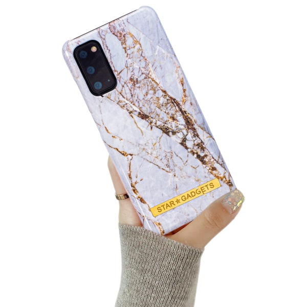 Samsung Galaxy S20 - Beskyttelse af etui Blomster / Marmor Svart