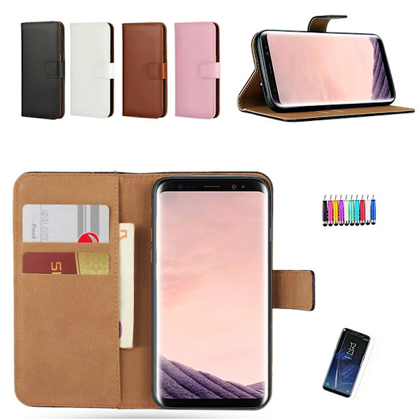 Samsung Galaxy S8 - Nahkakotelo / Lompakko Svart