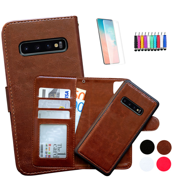 Samsung Galaxy S10 Plus - PU-nahkainen case Brun