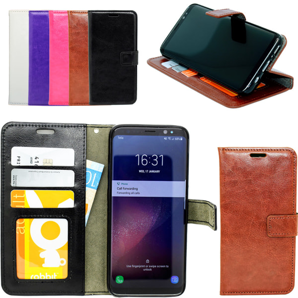 Samsung Galaxy S8 - PU-nahkainen case/ lompakko Brun