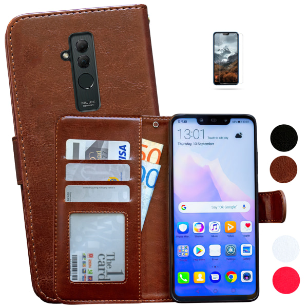 Huawei Mate 20 Lite - PU-nahkainen case Vit