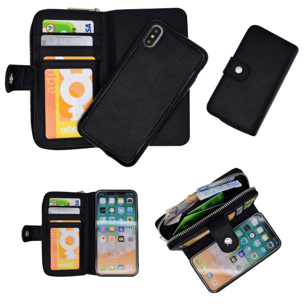 Lædertasker og magnetiske etuier til iPhone X/Xs Svart