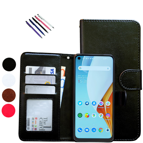 OnePlus Nord N100 - PU Læderpung Etui Brun