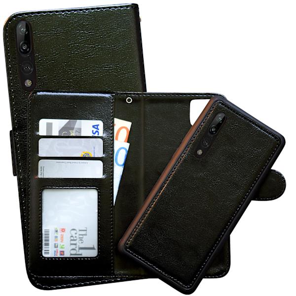 Huawei P20 Pro - PU Læder Pung Etui + Skærmbeskyttelse Brun