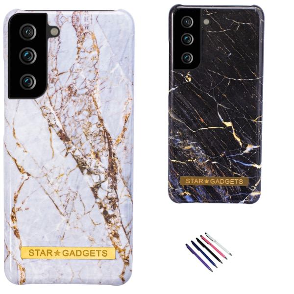 Samsung Galaxy S21 - Skal / Skydd / Marmor Svart