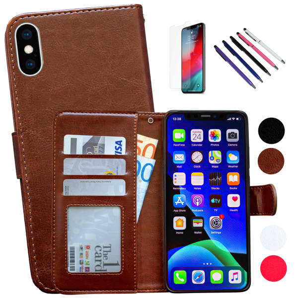 iPhone Xs Max - Nahkakotelo / Lompakko Rosa