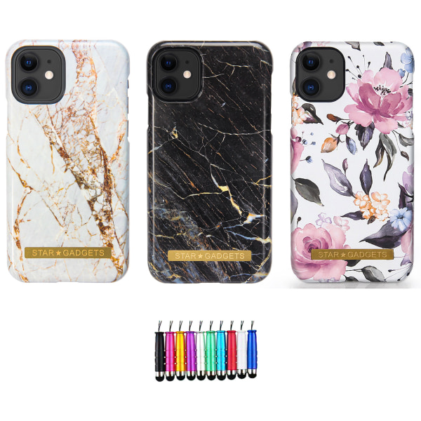 iPhone 11 - Case Protection Flowers / Marble